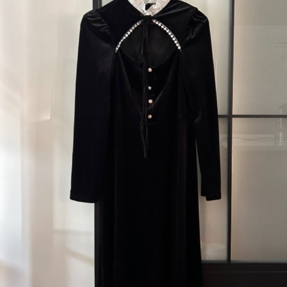 Shein Vintage Gothic Victorian Style Velvet Lace Dress Costume, Size 6 Medium